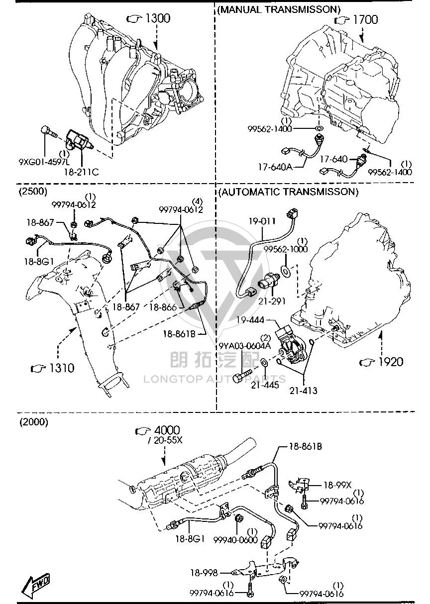 Oxygen sensor (front) L5091-88G1B L509188G1B for Mazda MAZDA6