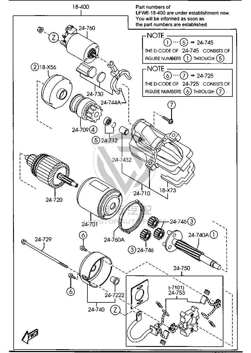 Starter motor L32718-400 L32718400 for Mazda MAZDA6