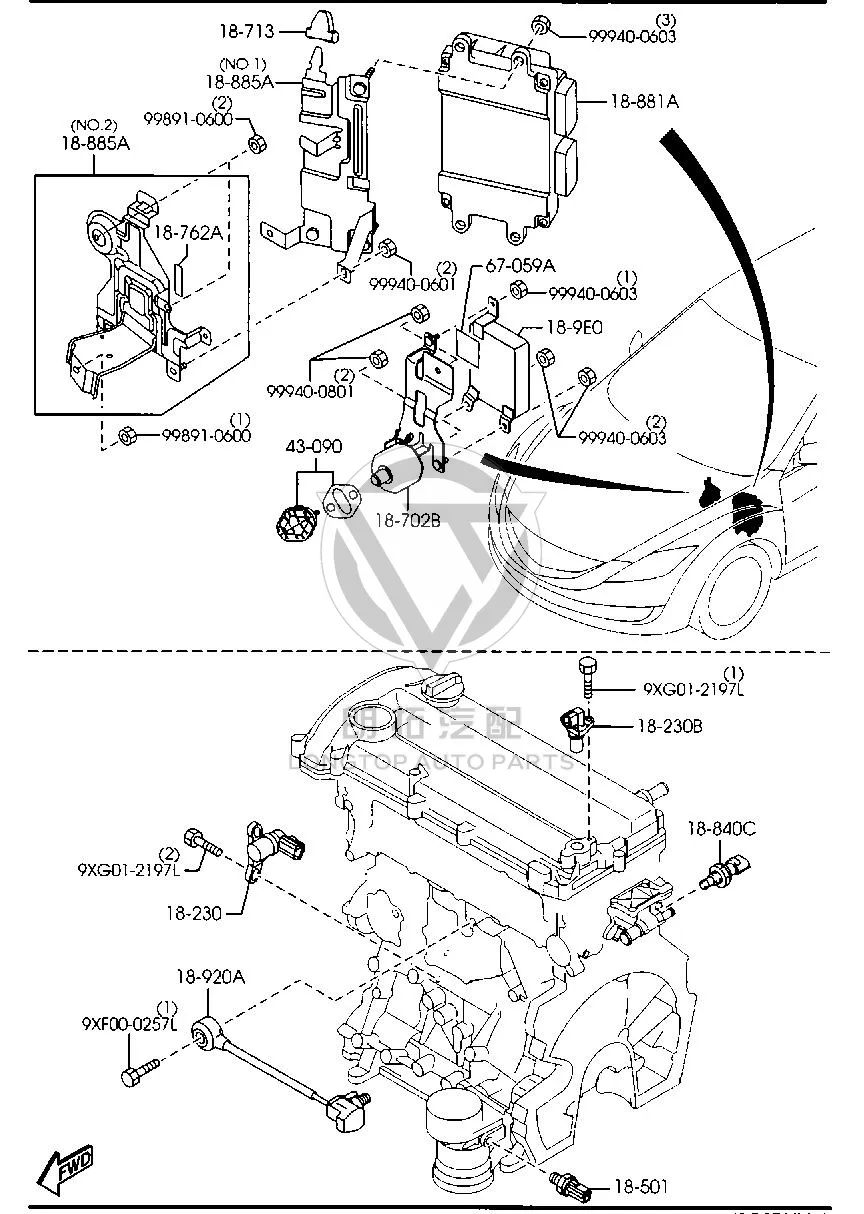 Engine Control Unit LFVG1-8881A LFVG18881A for Mazda Mazda6