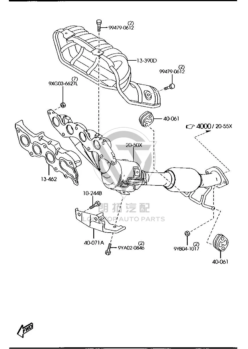 Exhaust Manifold LFYF2-050XA LFYF2050XA for Mazda MAZDA5