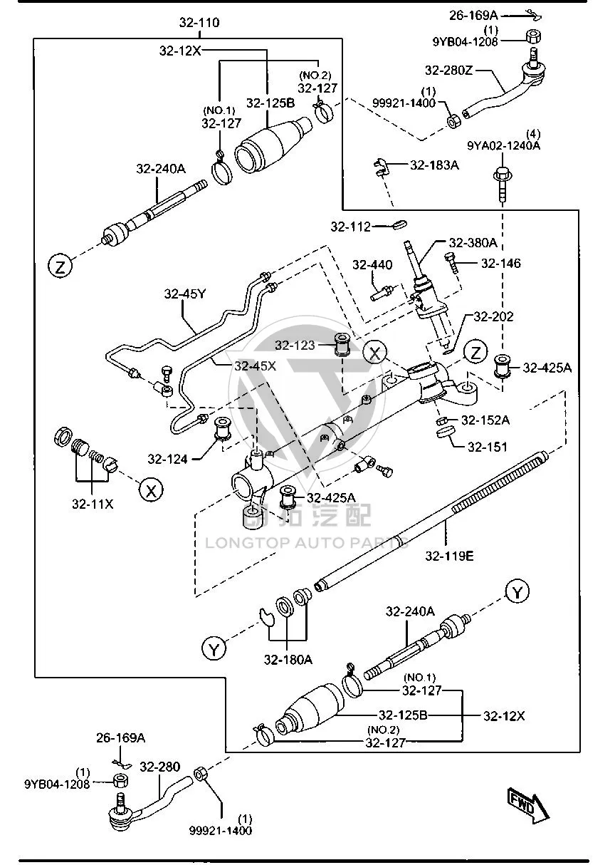 Steering Gear LT113-2110A LT1132110A for Mazda Mazda8