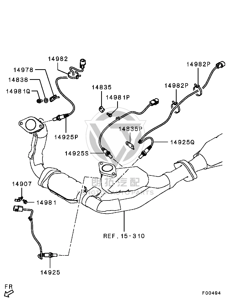 Oxygen Sensor (Left Rear) MR578-11400 MR57811400 for Mitsubishi V77W