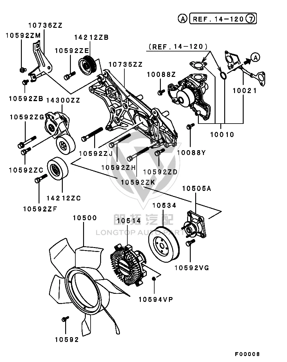 Radiator Fan Coupler MD356-867 MD356867 for Mitsubishi KG6W