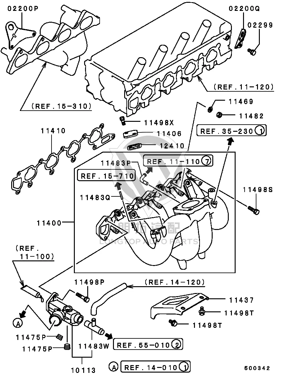 Flange bolt MF911-233 MF911233 for Mitsubishi A03A