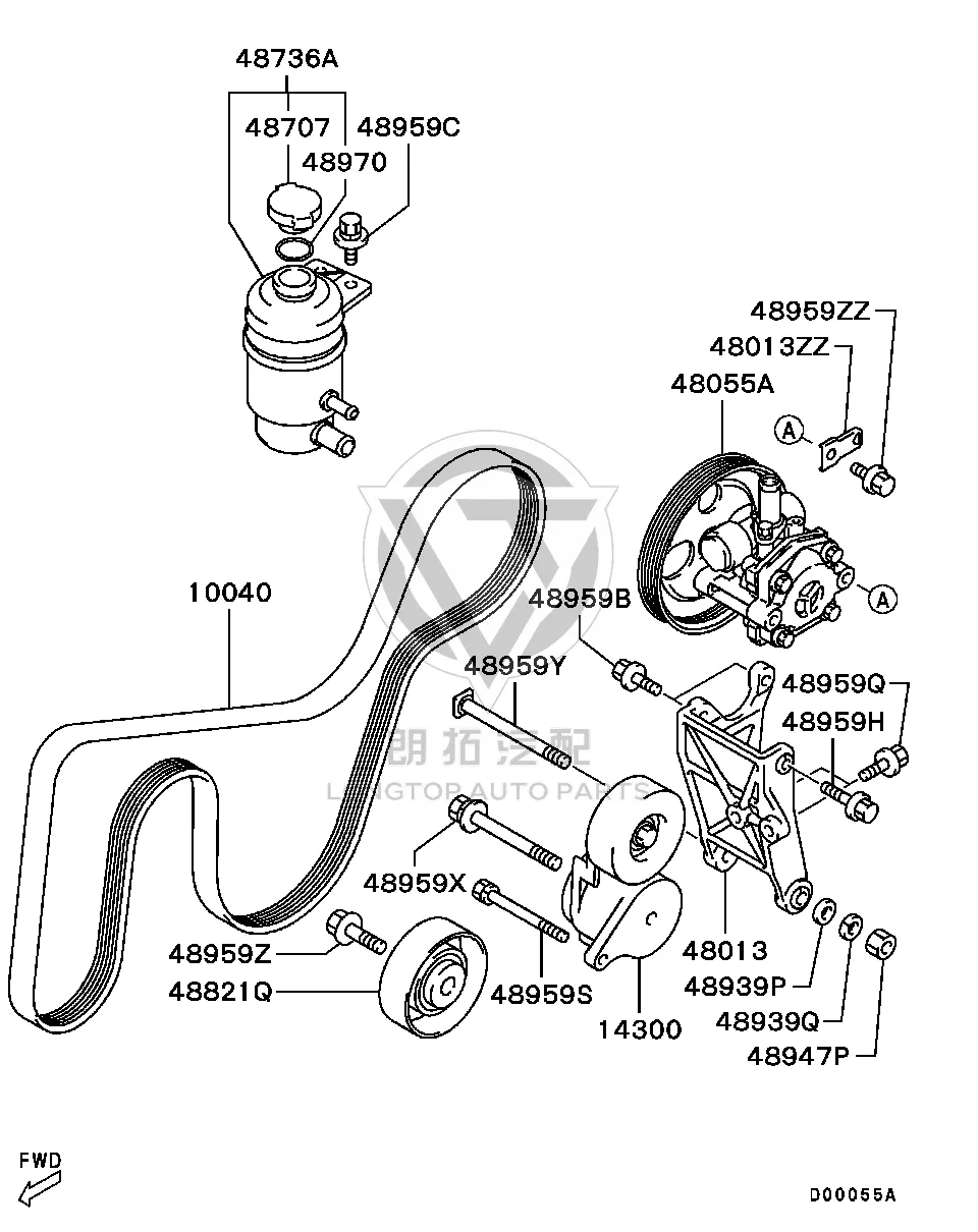 Power Steering Pump Belt MN163-0855 MN1630855 for Mitsubishi CU5W