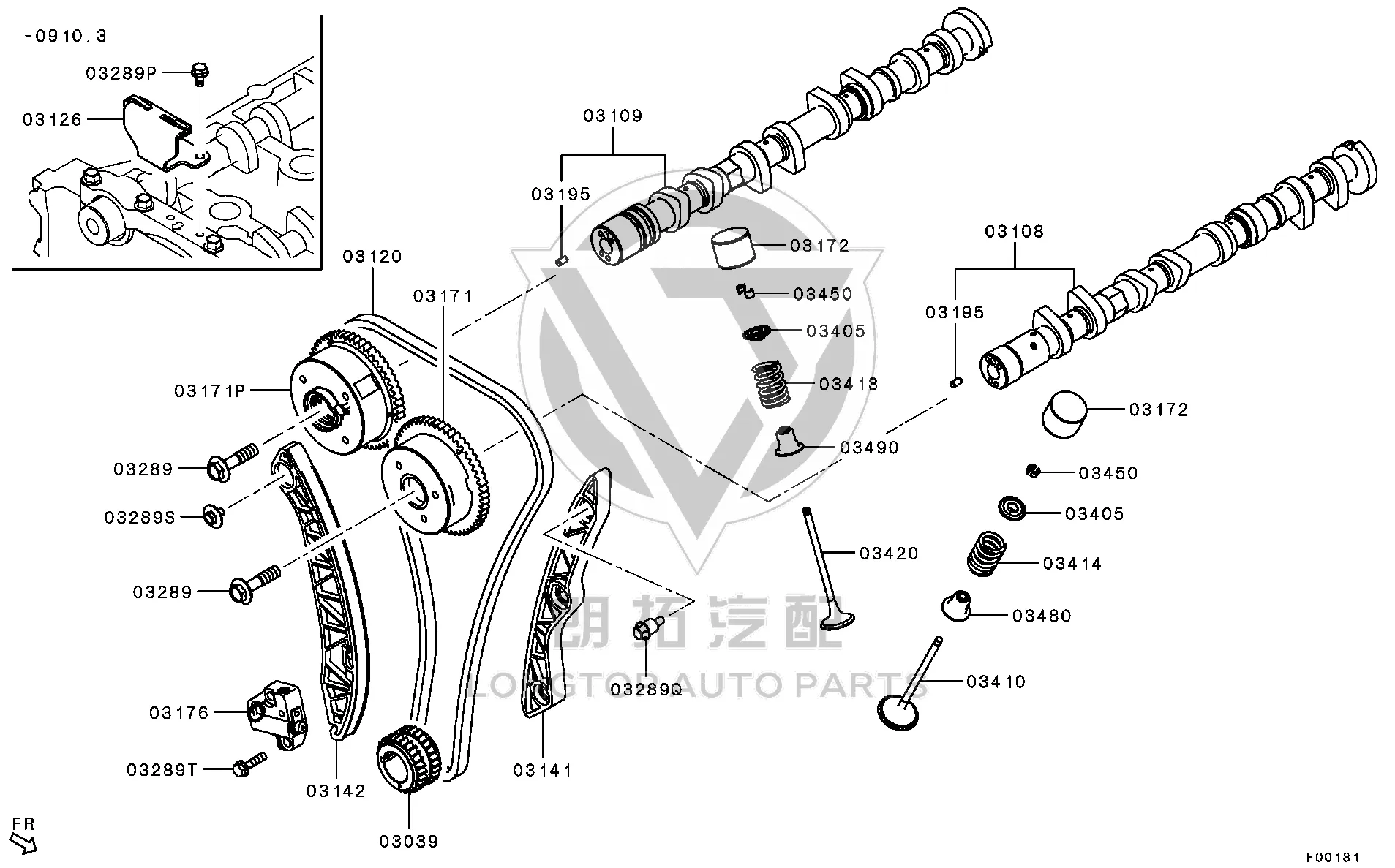 Timing chain MN183-891 MN183891 for Mitsubishi CV4W