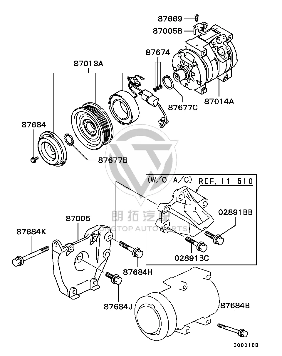 Air Conditioning Pump MR500-87777 MR50087777 for Mitsubishi V75W