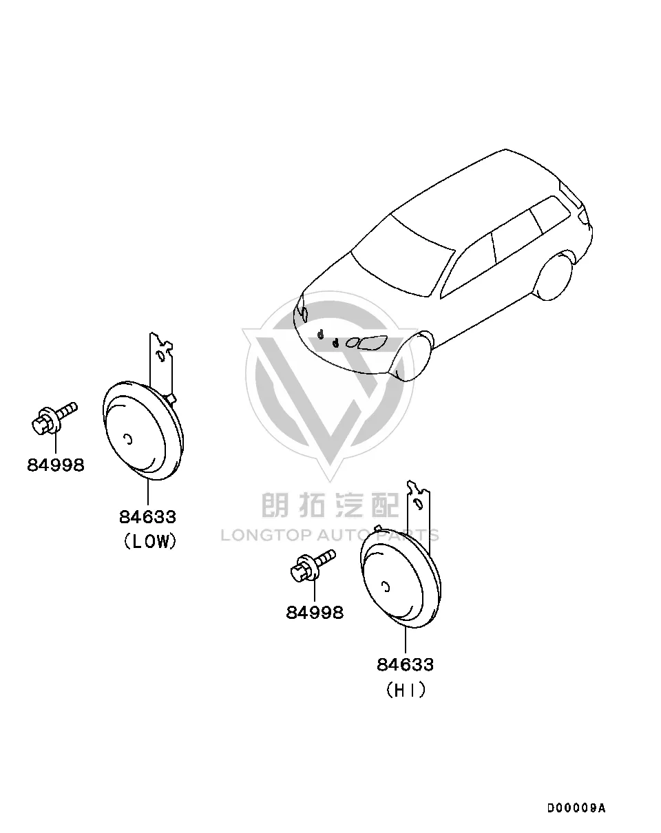 Bass Speaker MR517-387 MR517387 for Mitsubishi CT9A