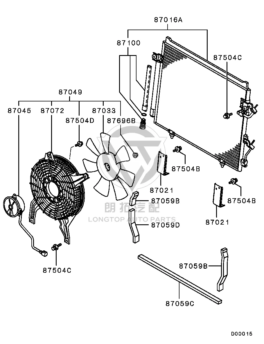 Condenser Electronic Fan Motor MR568-284 MR568284 for Mitsubishi V97W
