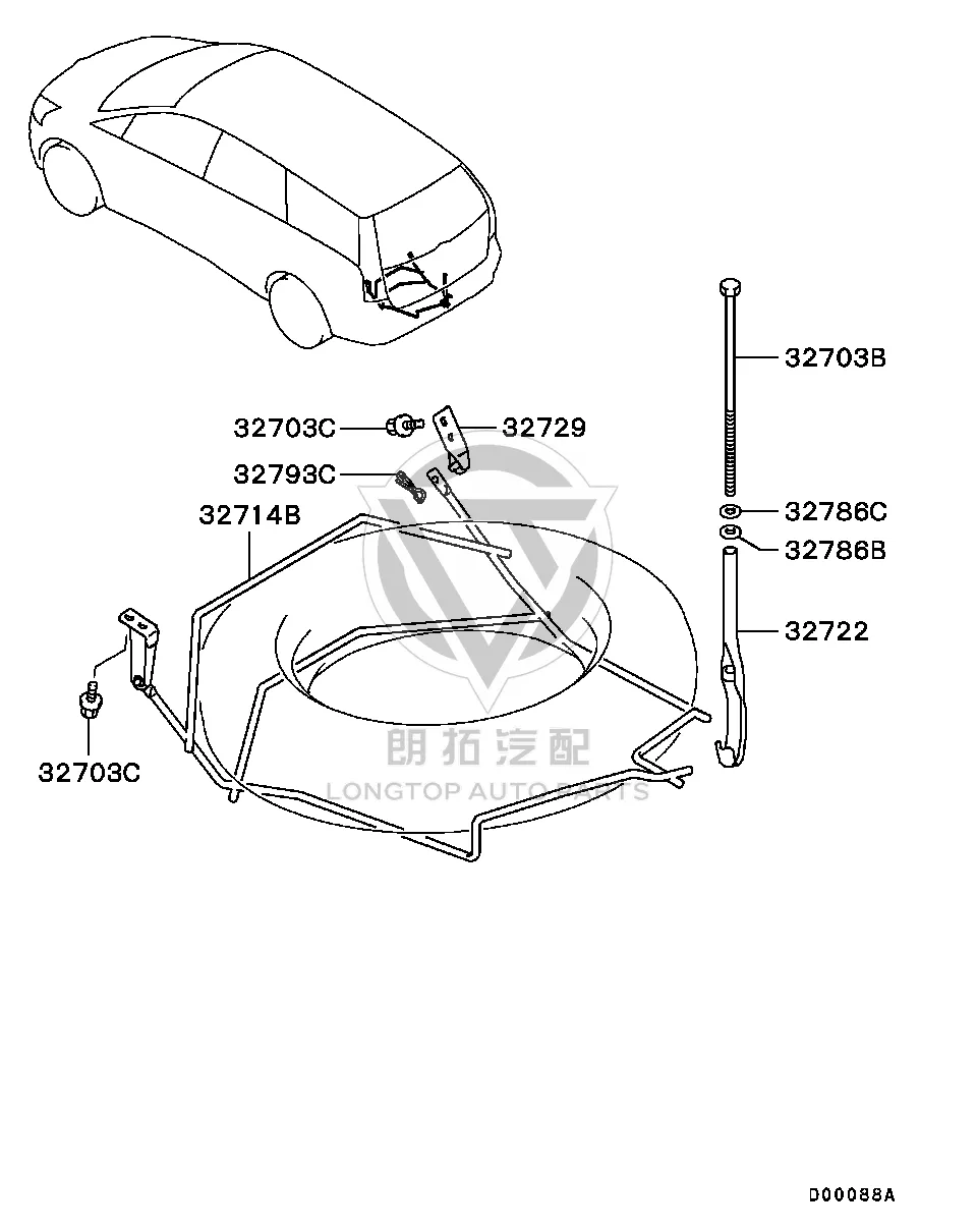 Spare Wheel Carrier Lifting Mechanism MR594-567 MR594567 for Mitsubishi GF2W
