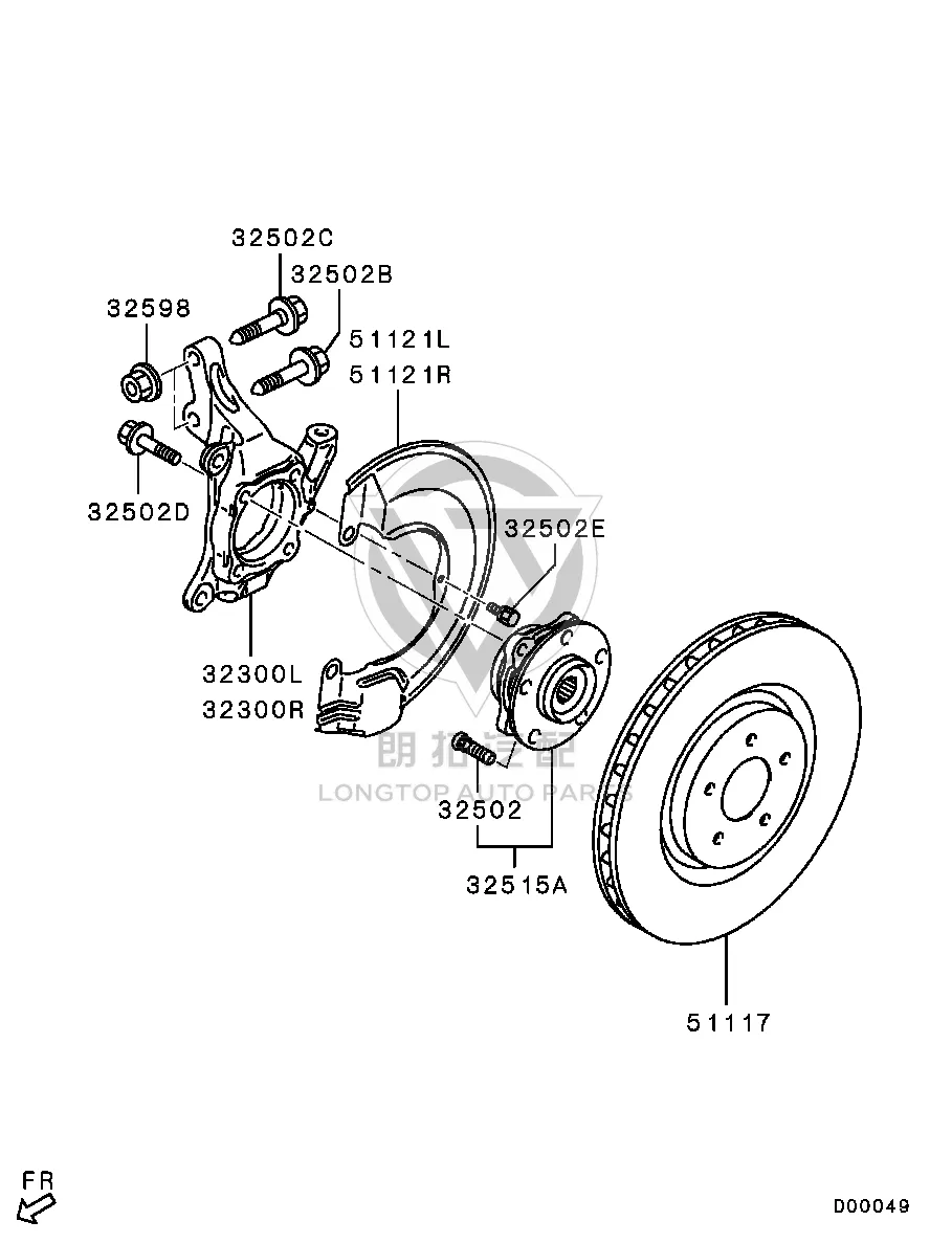 Front Axle Head Bearing MR594-979 MR594979 for Mitsubishi CZ4A