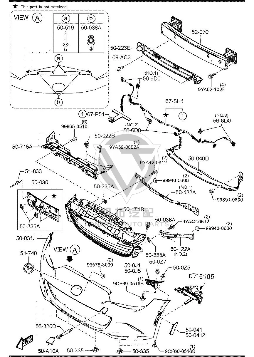 Front Bumper Grille (Lower) NDYL5-01T00 NDYL501T00 for Mazda MX-5