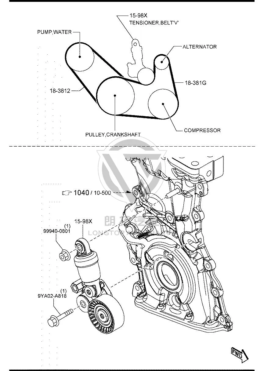 Generator belt P51F1-5909 P51F15909 for Mazda MAZDA3