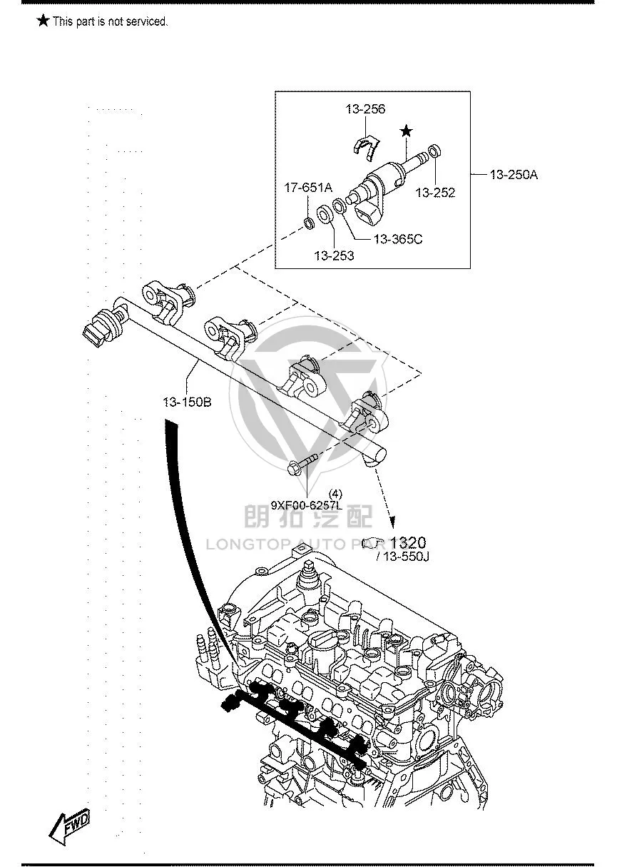 Fuel injector P5131-3250 P51313250 for Mazda MAZDA2