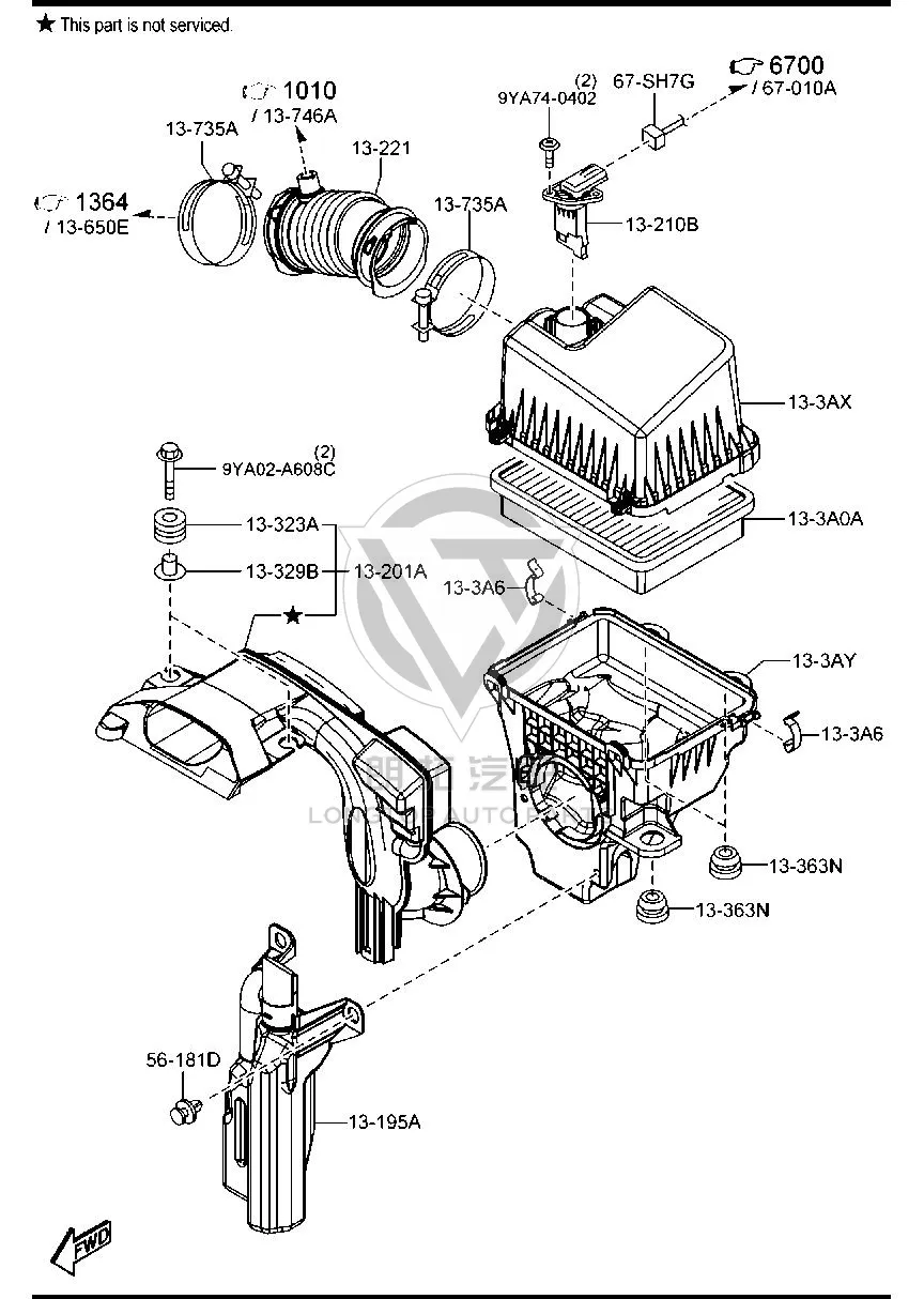 Air resonator P5JD1-3195 P5JD13195 for Mazda Mazda3