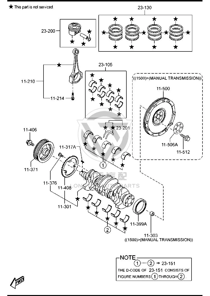 Crankshaft P51G1-13000 P51G113000 for Mazda MAZDA3