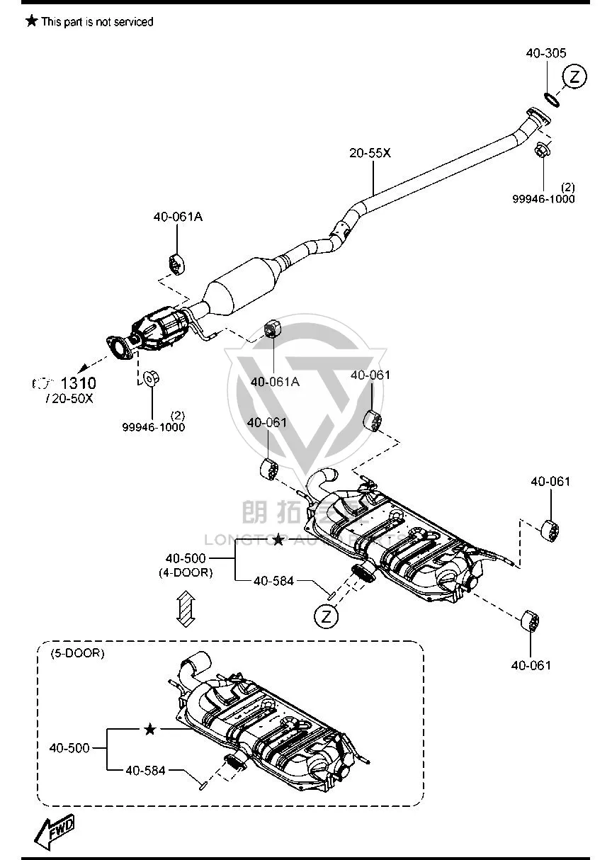 Rear Exhaust Pipe Suspension Bracket PE834-0061 PE8340061 for Mazda CX-5