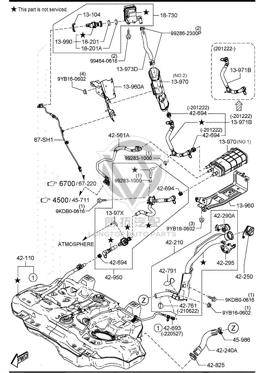 Activated carbon canister P5J21-3970 P5J213970 for Mazda MAZDA3