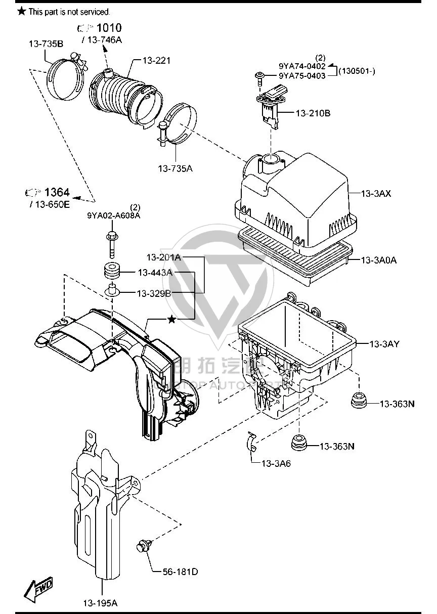 Snap fastener SH011-37350 SH01137350 for Mazda MAZDA6