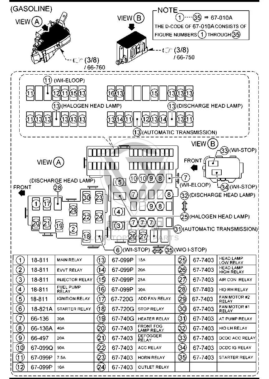 Power Relay PE011-8811 PE0118811 for Mazda MAZDA6