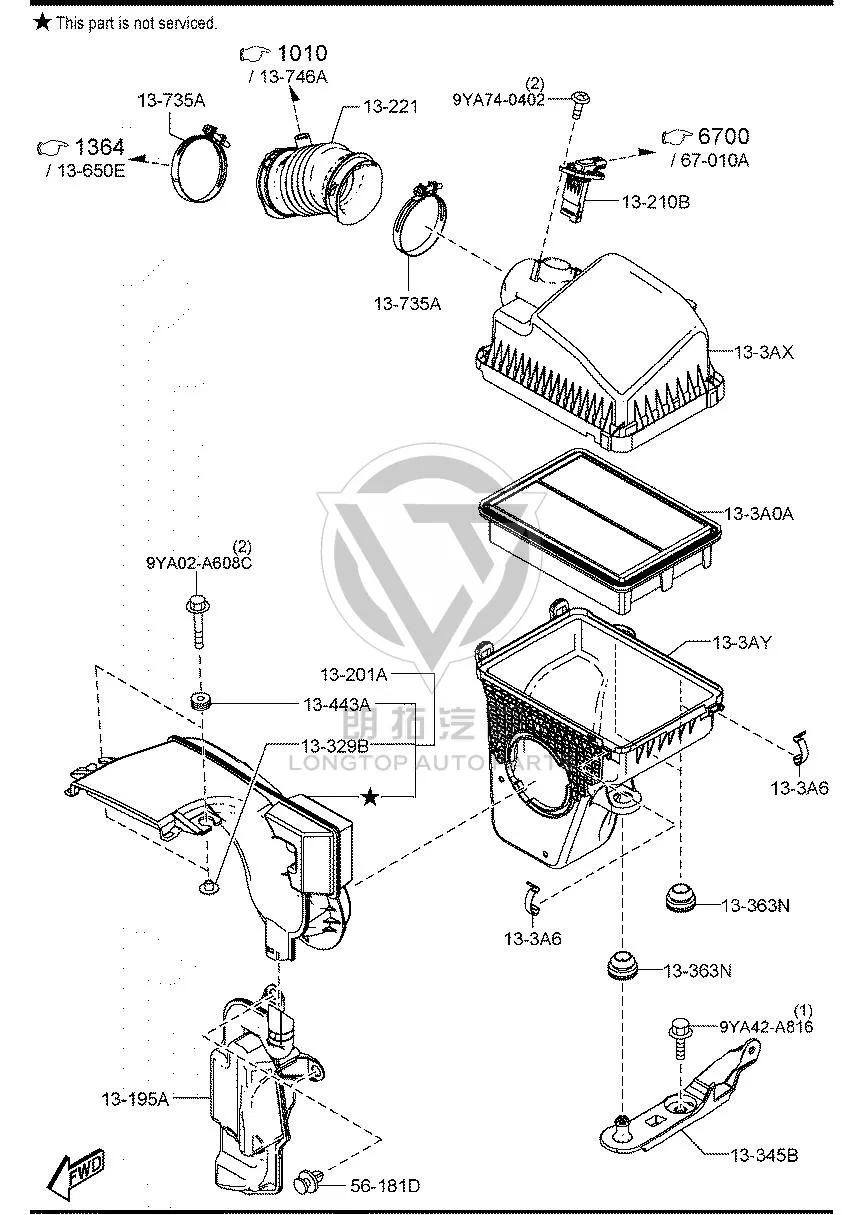 Snap Fastener PE021-37350 PE02137350 for Mazda MAZDA6