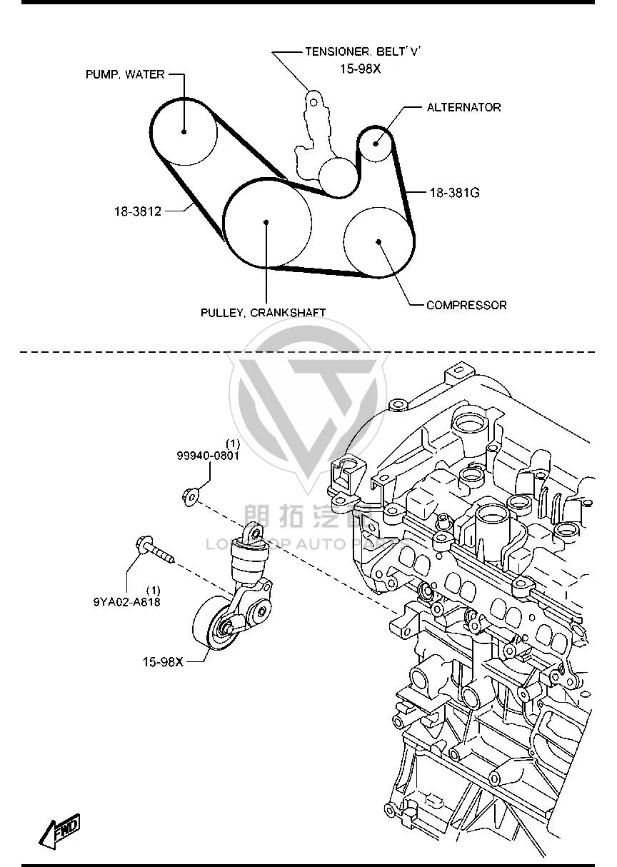 Generator belt PE081-5909B PE0815909B for Mazda MAZDA6