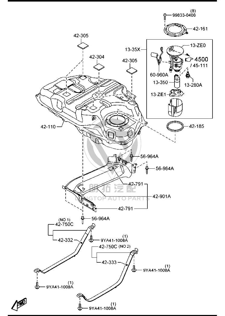 Fuel pump assembly PE7W1-335X PE7W1335X for Mazda CX-5