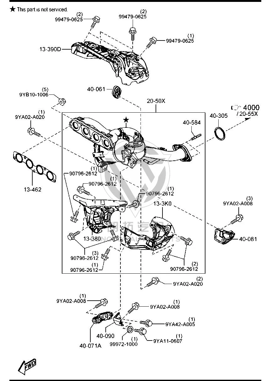 Exhaust Manifold PEC72-050XA PEC72050XA for Mazda Mazda3 Axela