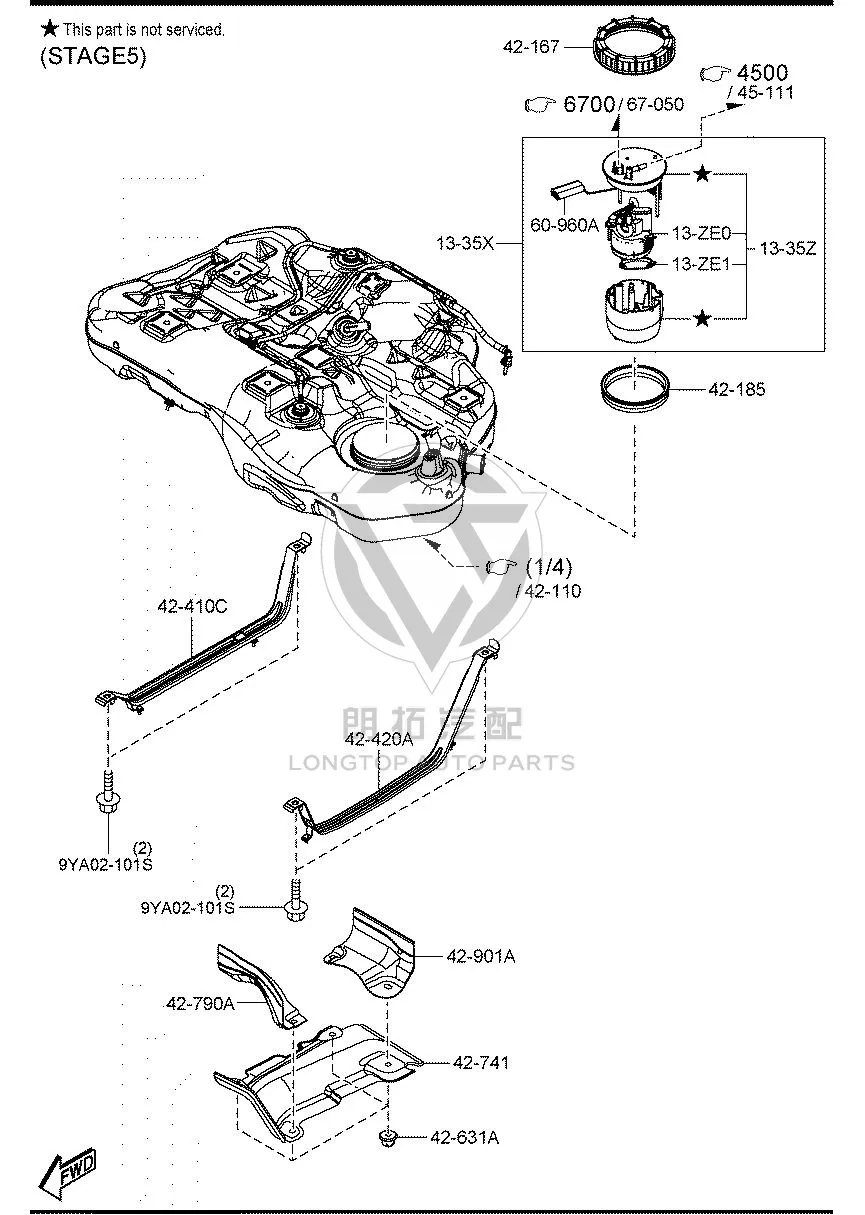 Fuel pump assembly PETD1-335XA PETD1335XA for Mazda CX-4