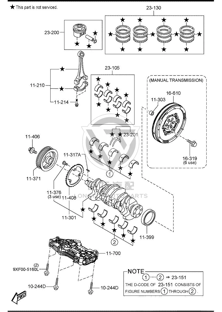Crankshaft PY021-1300 PY0211300 for Mazda MAZDA6