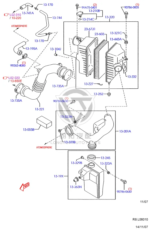 Air Filter RF4F1-3Z40 RF4F13Z40 for Mazda Mazda6