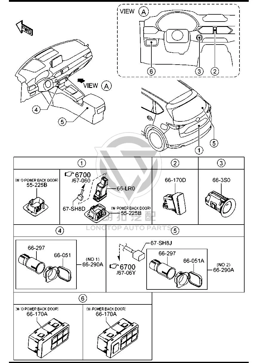 Tailgate Switch TK486-6LR0 TK4866LR0 for Mazda CX-5