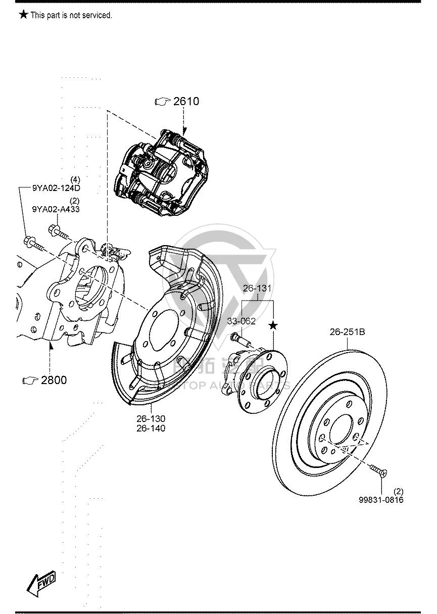 Rear Wheel Axle Head with Bearing VC732-615X VC732615X for Mazda CX-50