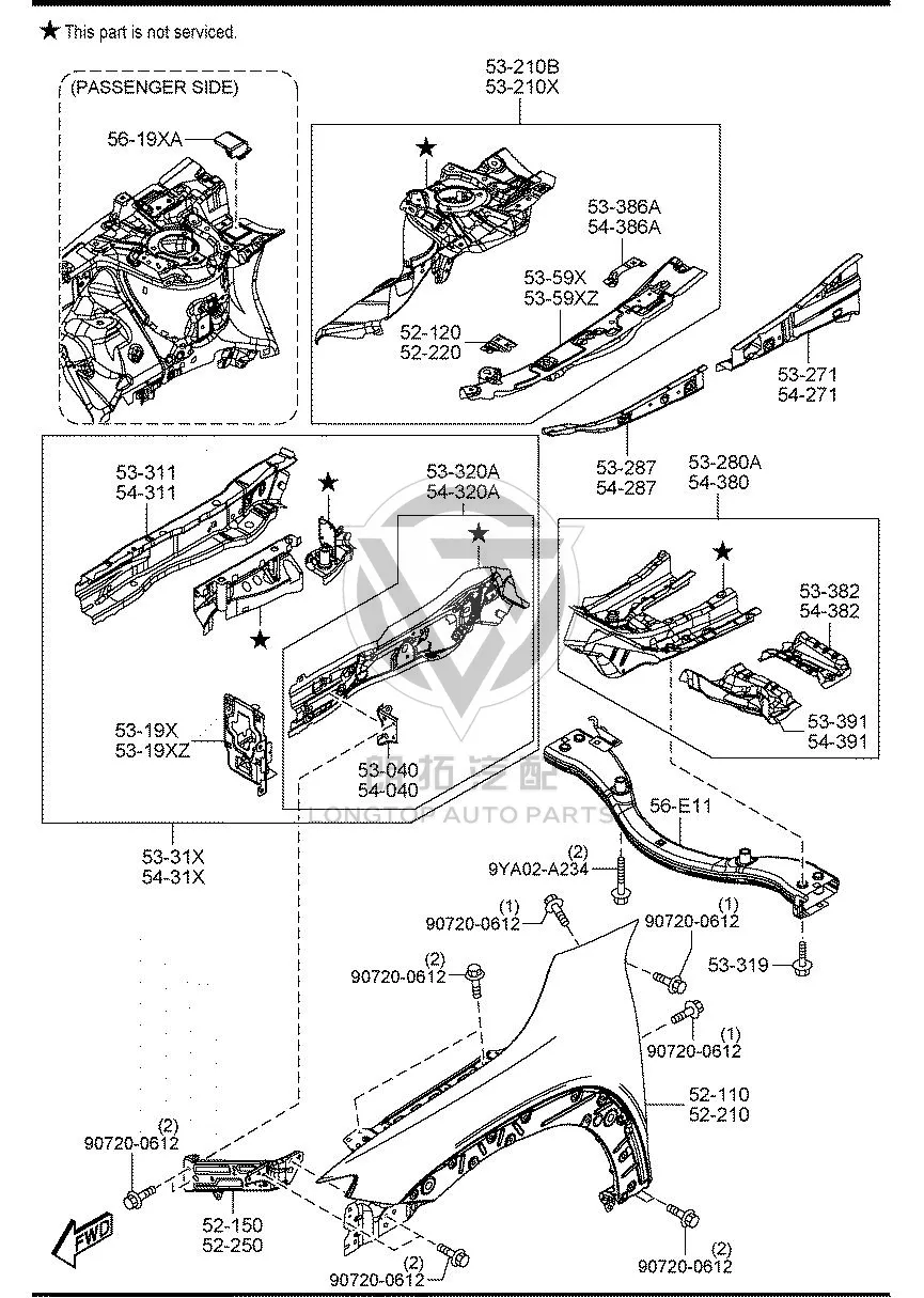 Front Fender Mounting Bracket (Right) VC735-21400 VC73521400 for Mazda CX-50