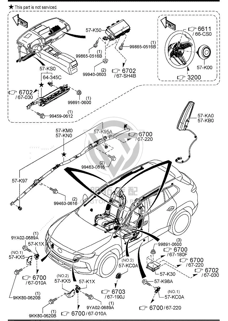 Front Airbag Sensor VC735-7K1X VC7357K1X for Mazda CX-50