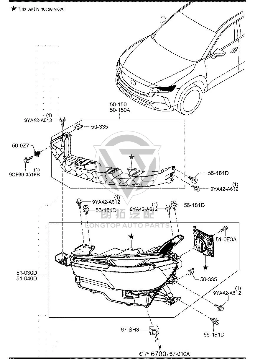 Headlamp Assembly (Left) VC745-1040 VC7451040 for Mazda CX-50