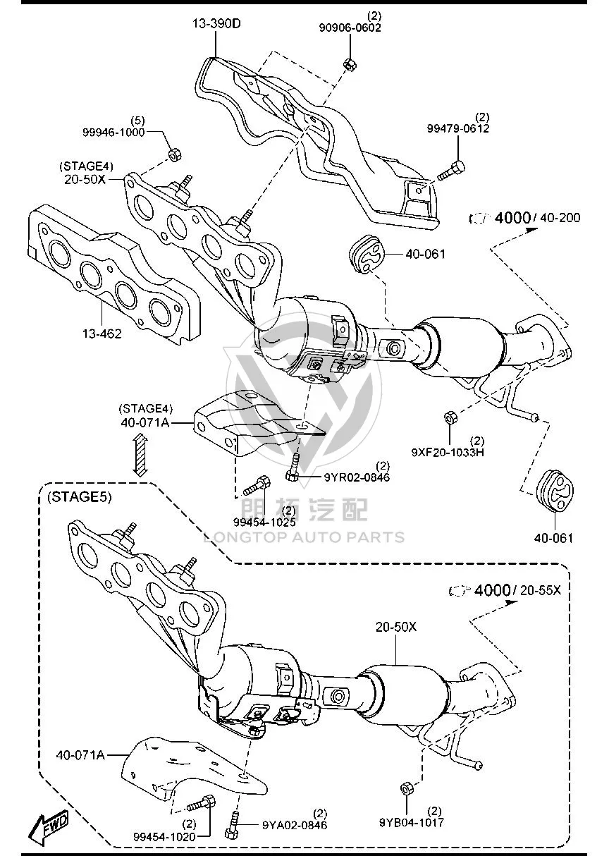 Exhaust Manifold Z6192-050XA Z6192050XA for Mazda Mazda3